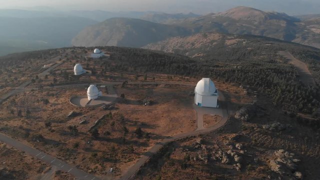 aerial view in an astronomical observatory, calar alto, Almeria.