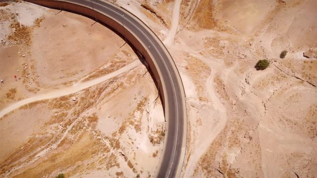 Curvy Highway in the desert Aerial view Drone footage of Curvy Highway in the desert 