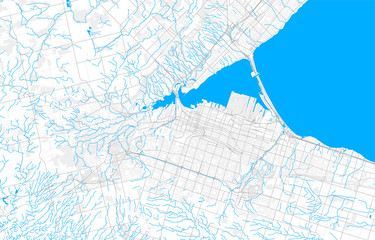 Rich detailed vector map of Hamilton, Ontario, Canada