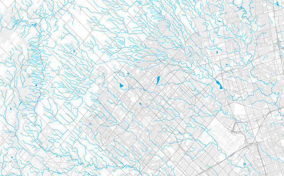 Rich detailed vector map of Brampton, Ontario, Canada
