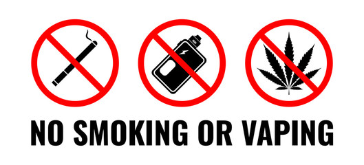 No vaping or smoking signs