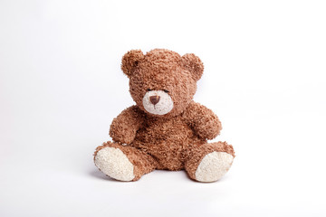 toy cute soft brown  Teddy bear isolated on white background