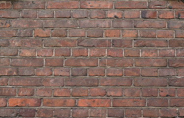 Close-up view of the old red brick wall. High resolution texture for 3d models, background, poster, collage in vintage, urban, loft or grunge style