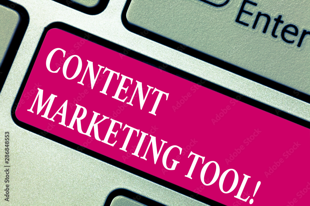 Poster word writing text content marketing tool. business concept for aid use to create and analysisage con