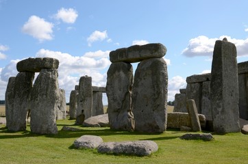 The famous standing stones of Stonehenge in Wiltshire