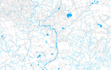 Rich detailed vector map of Cambridge, Ontario, Canada