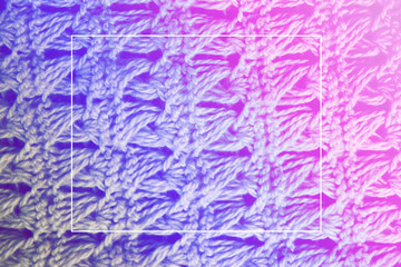 knitted woolen scarf clothing textile canvas for design closeup neon backround