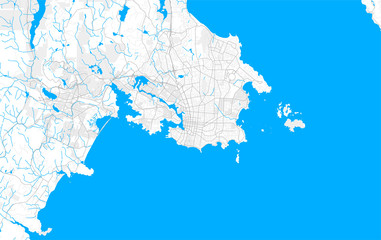 Rich detailed vector map of Victoria, British Columbia, Canada