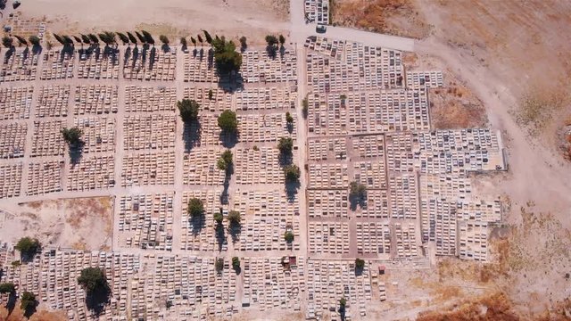 Zefat Cemetary Aerial flight view Drone footage over Zefat old Cemetary, Israel