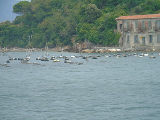 Fantastic spring panorama of Portovenere town. Splendid evening scene of Mediterranean sea, Liguria, province of La Spezia, Italy, Europe. Traveling concept background