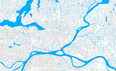 Rich detailed vector map of Port Coquitlam, British Columbia, Canada