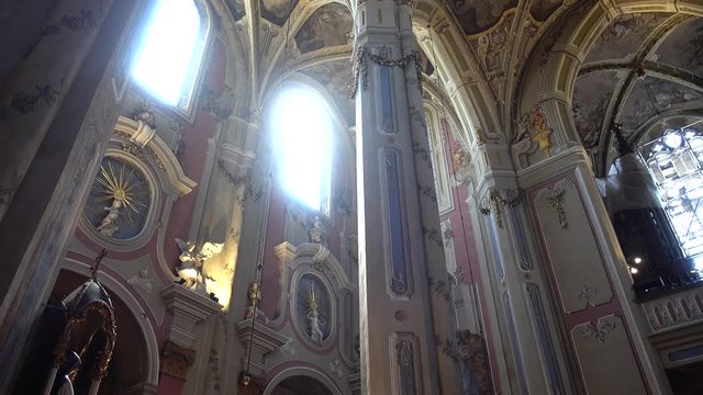 Shooting of the Catholic Cathedral. Lviv, Ukraine.