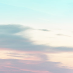 sunset background. sky with soft and blur pastel colored clouds. gradient cloud on the beach resort. nature. sunrise.  peaceful morning. Instagram toned style