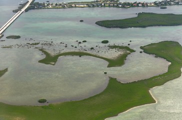 Scenic Florida Keys with the Key West in the background.