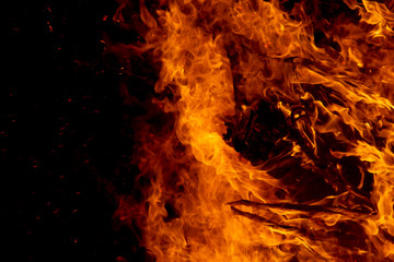 The movement of the flames in the dark