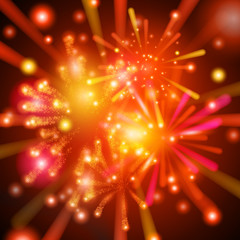 Fototapeta na wymiar Colorful vector fireworks