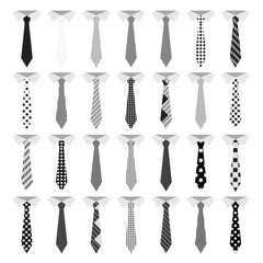 black and white neck ties