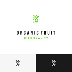 Creative Clever Fruit Leaf Organic Natural Food logo design inspiration