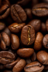 coffee beans background. Whole bean coffee. macro food