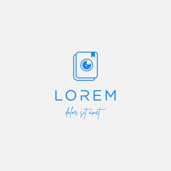Camera Book Logo Template Vector Design Sign