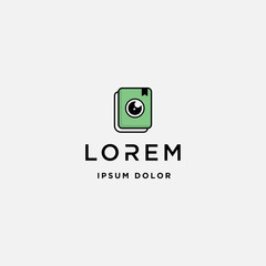 Camera Book Logo Template Vector Design Sign