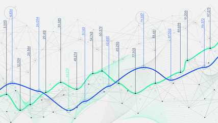 Digital analytics concept, data visualization, financial schedule, vector, Hi-tech concept innovation