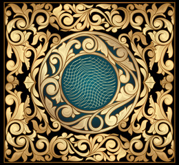 Golden ornate decorative vintage design