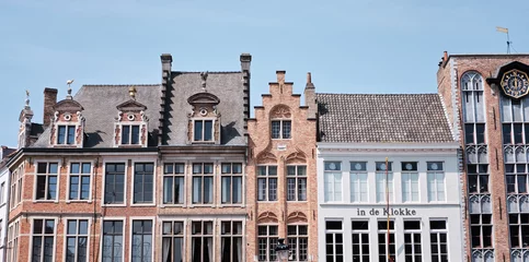 Zelfklevend Fotobehang De gebouwen van het Marktplein in Antwerpen © frimufilms