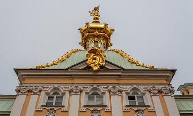 Facade of the Menshikov palace in Oranienbaum, St Petersburg, Russia