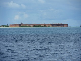 Fort Jefferson viewed from a distance at the Dry Tortugas National Park.