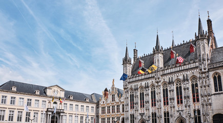 Fototapeta na wymiar The Market Square buildings in Bruges