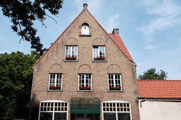 Classic style brick building in Bruges