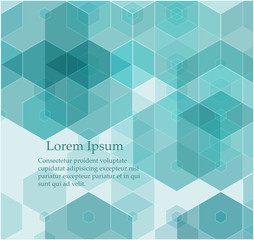 Obraz premium Vector Abstract geometric background. Template brochure design. Blue hexagon shape