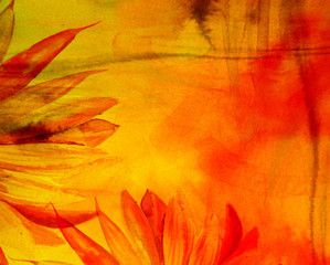 Obraz na płótnie Canvas Petals in Autumn colors abstract background with copy space. 