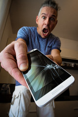 cracked smartphone screen
