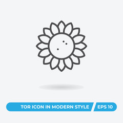 Sunflower vector icon, simple car sign.
