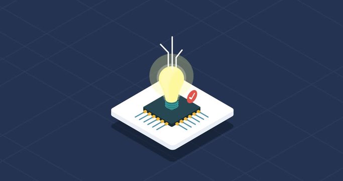 Artificial Intelligence and decision making isometric icon