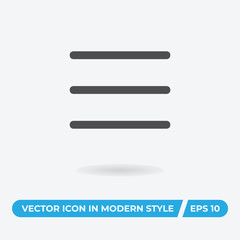 Menu vector icon, simple car sign.