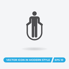 Jumping rope vector icon, simple car sign.