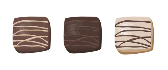 Chocolate candies isolated vector illustration