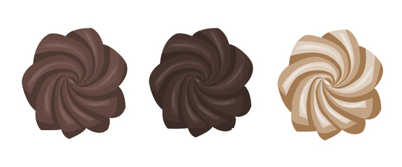 Chocolate candies isolated vector illustration