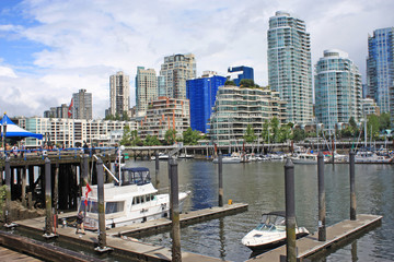 Fototapeta na wymiar Vancouver from Granville Island, Canada