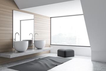 Obraz na płótnie Canvas Loft bathroom corner with double sink