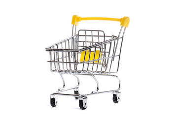 isolate shopping cart on white background