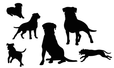 Rottweiler Icons Black | Dog icons - obrazy, fototapety, plakaty