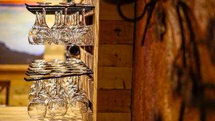Wine glasses hanging rack