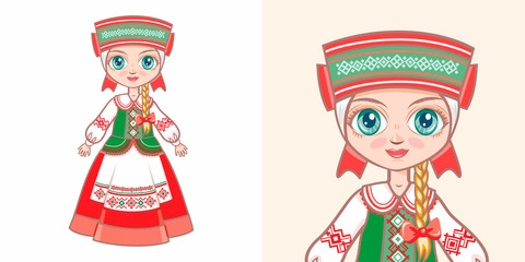 Belarusian girl in national costume
