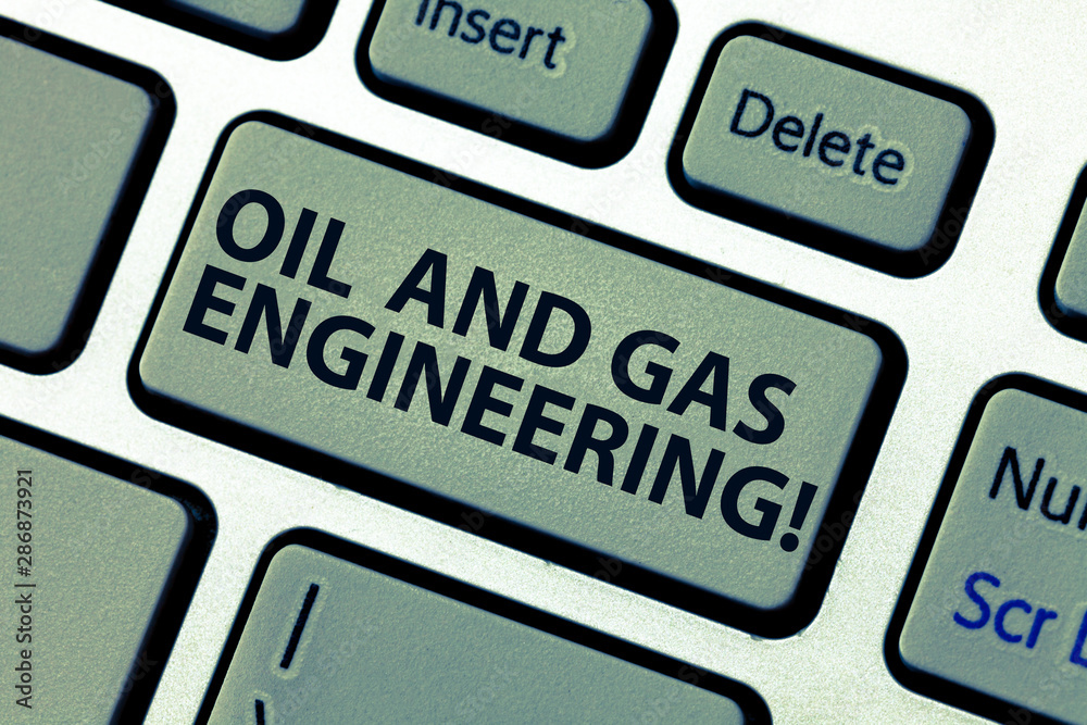 Poster word writing text oil and gas engineering. business concept for petroleum company industrial process