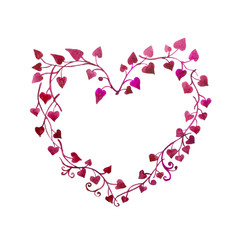 cuore cornice floreale rosso © Kateryna Kovarzh