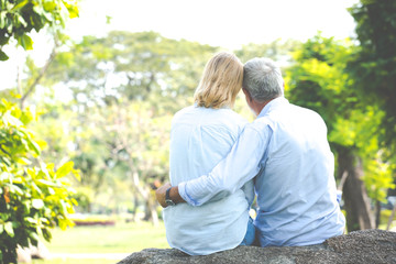 Portrait of happy  Senior Couple In Park